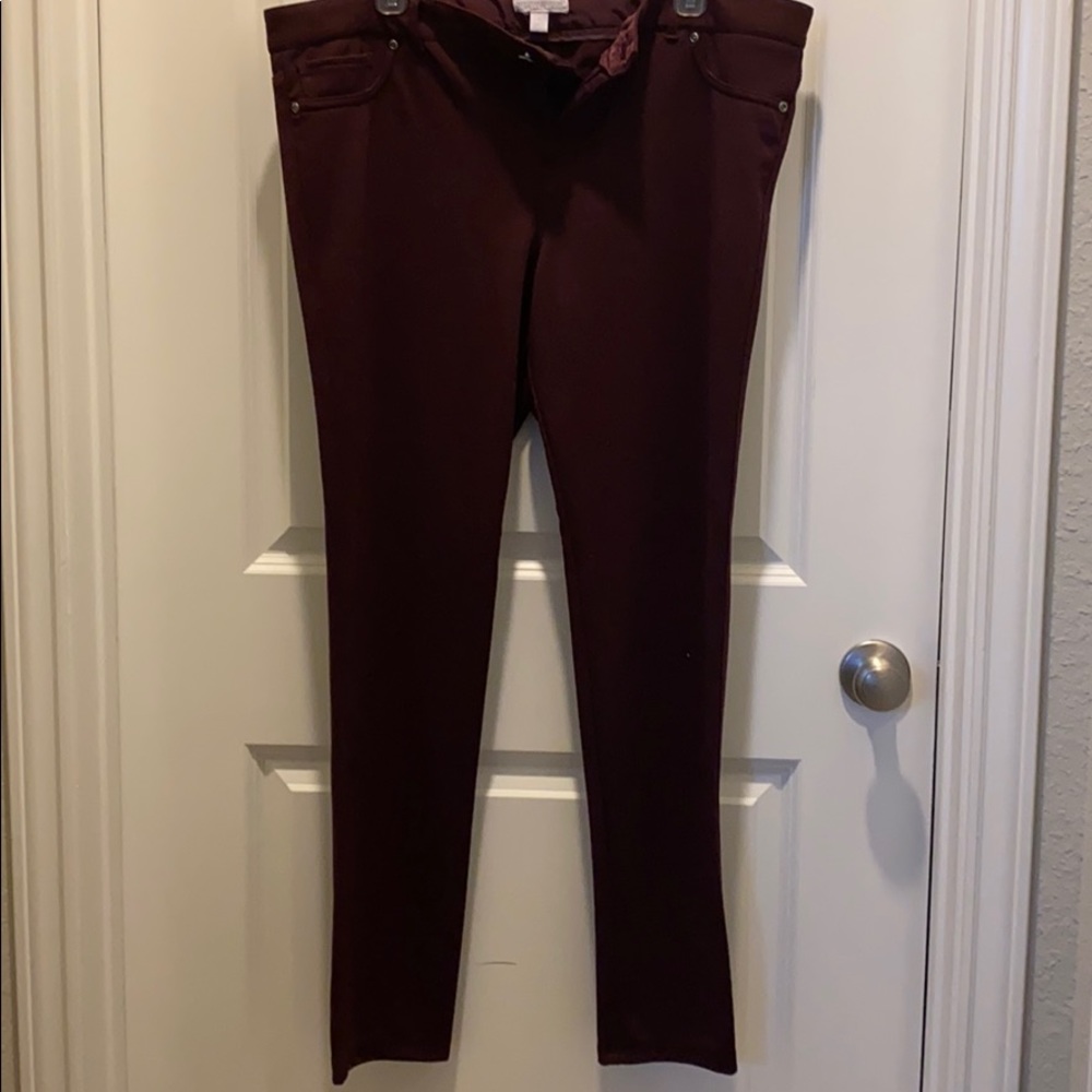 New Burgundy ponte pants by NY&Co